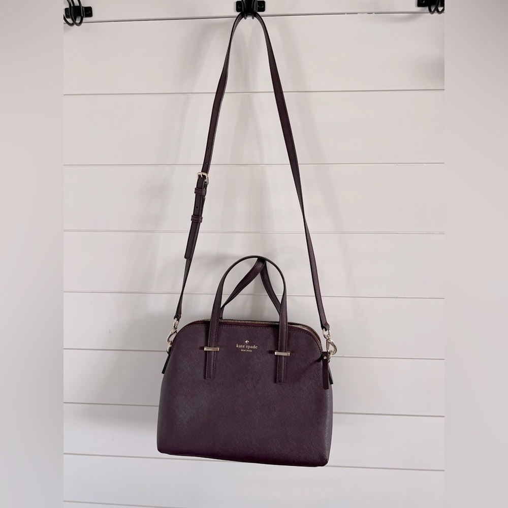 Kate Spade cedar street Maise dark purple satchel